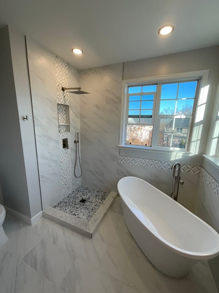 Master Bath, Freestanding Tub & Frameless Glass, Northern Virginia — finished work, photo 1