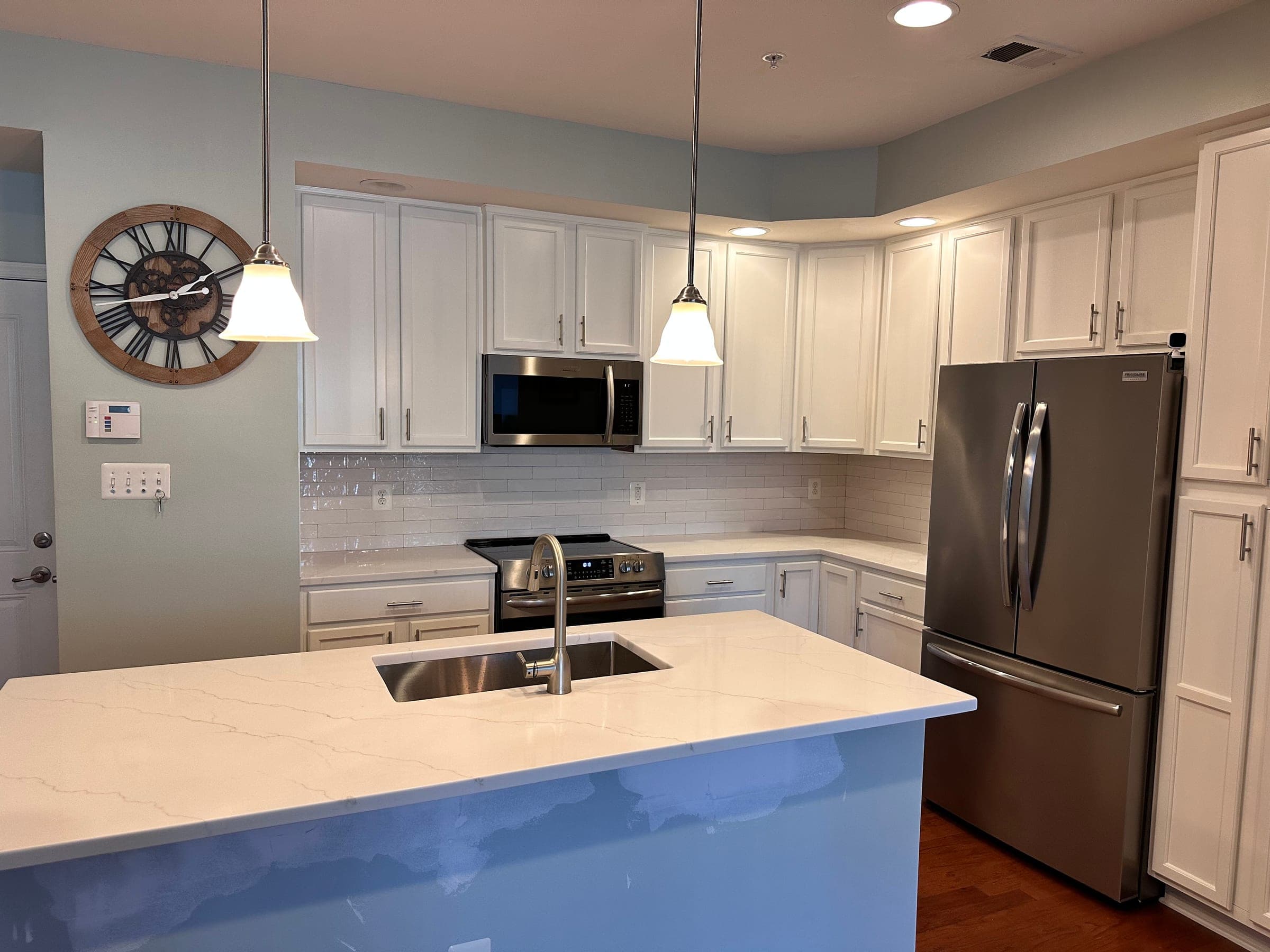 Galley Kitchen, Island Sink & Subway Tile, Northern Virginia — finished work, photo 1
